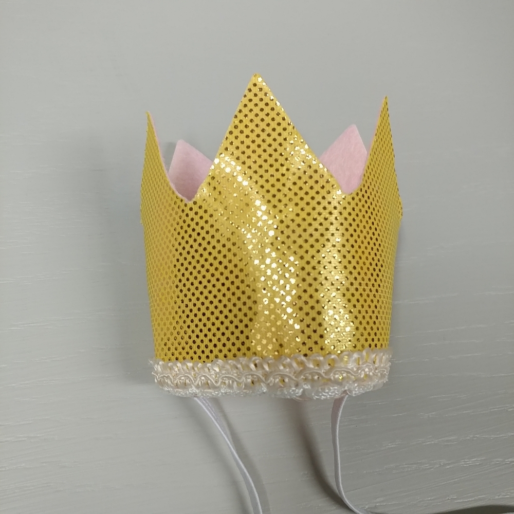 Gold Glitter Crown Headband Baby Toddler Princess Queen Birthday - Picture 4 of 8